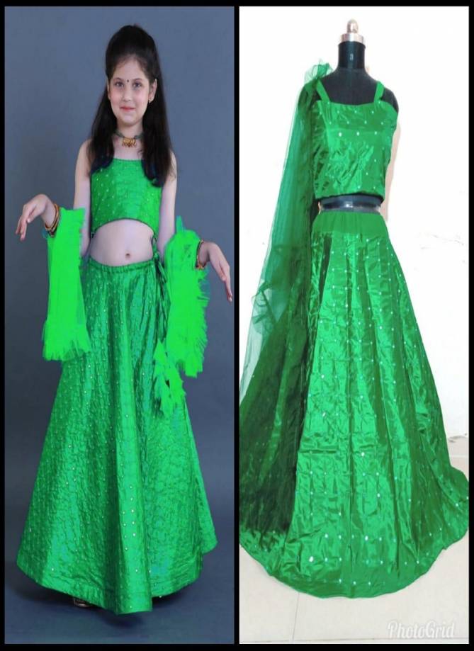 Launching New Designer Kids Lehnga Choli With embroidery Work and Soft Net Four Sided Ruffles Work Dupatta {SIZE: 
5-10 YEAR: 30/32 (INCHES LENGTH); 11-16 YEAR: 34/36 (INCHES LENGTH)}